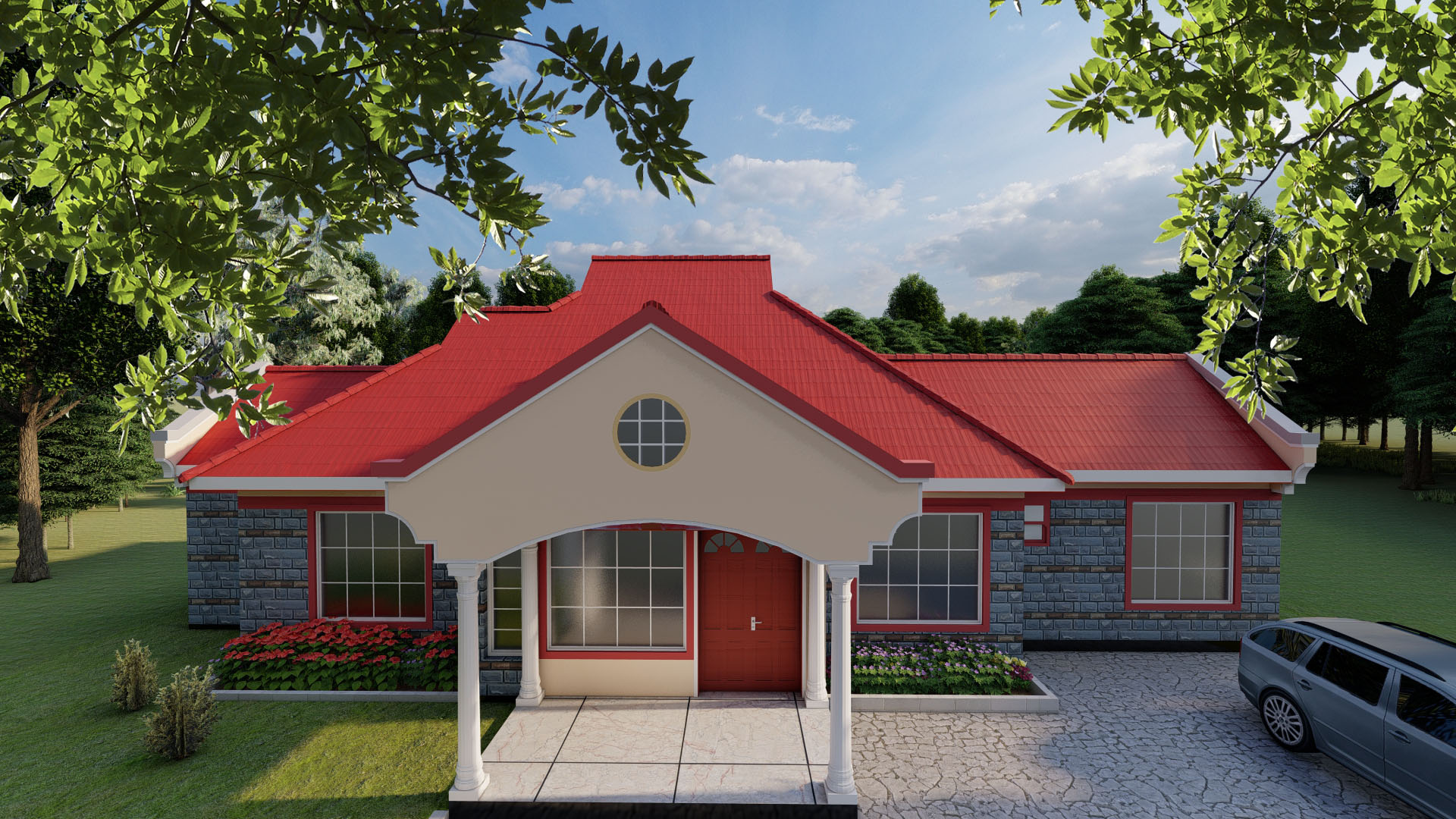 Modern 4 Bedroom Bungalow House Plan