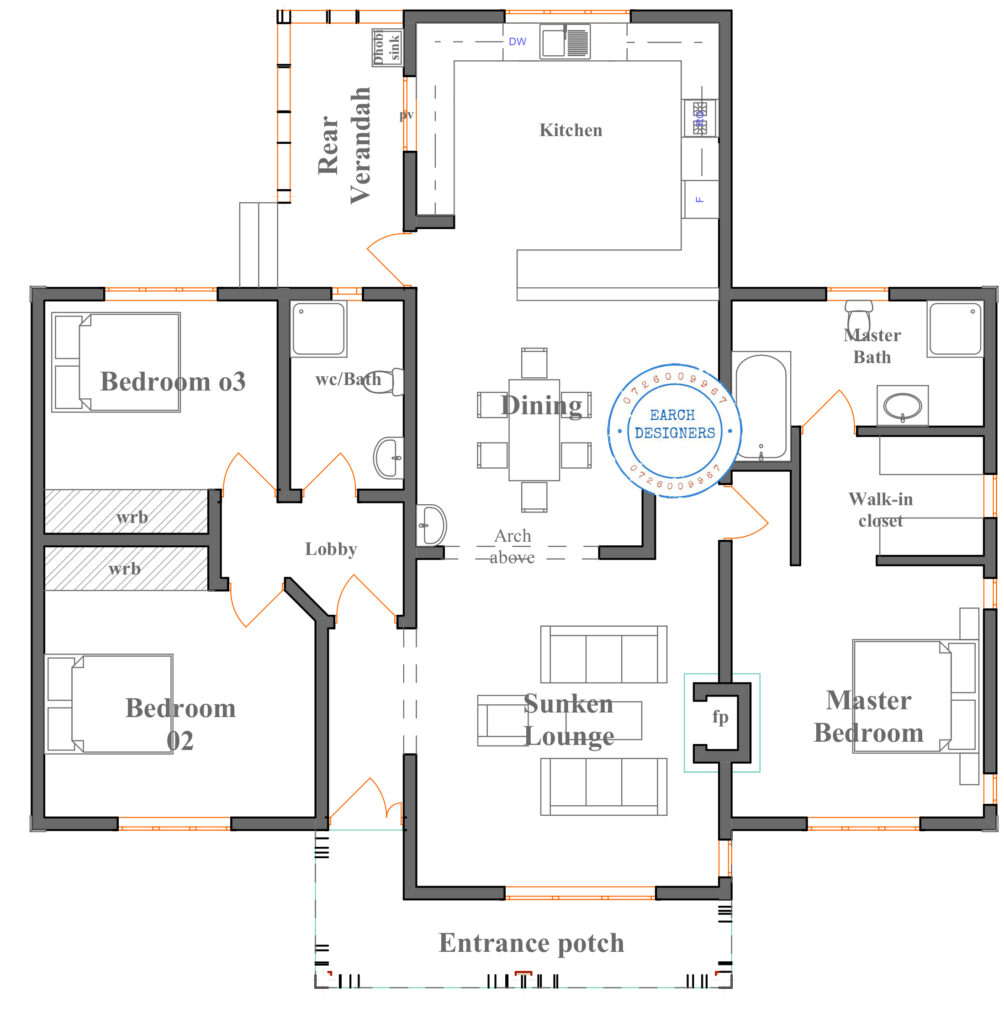 3 Bedroom House plan