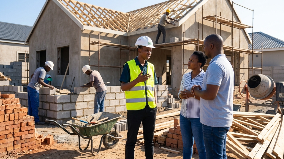 What are the stages of house construction?