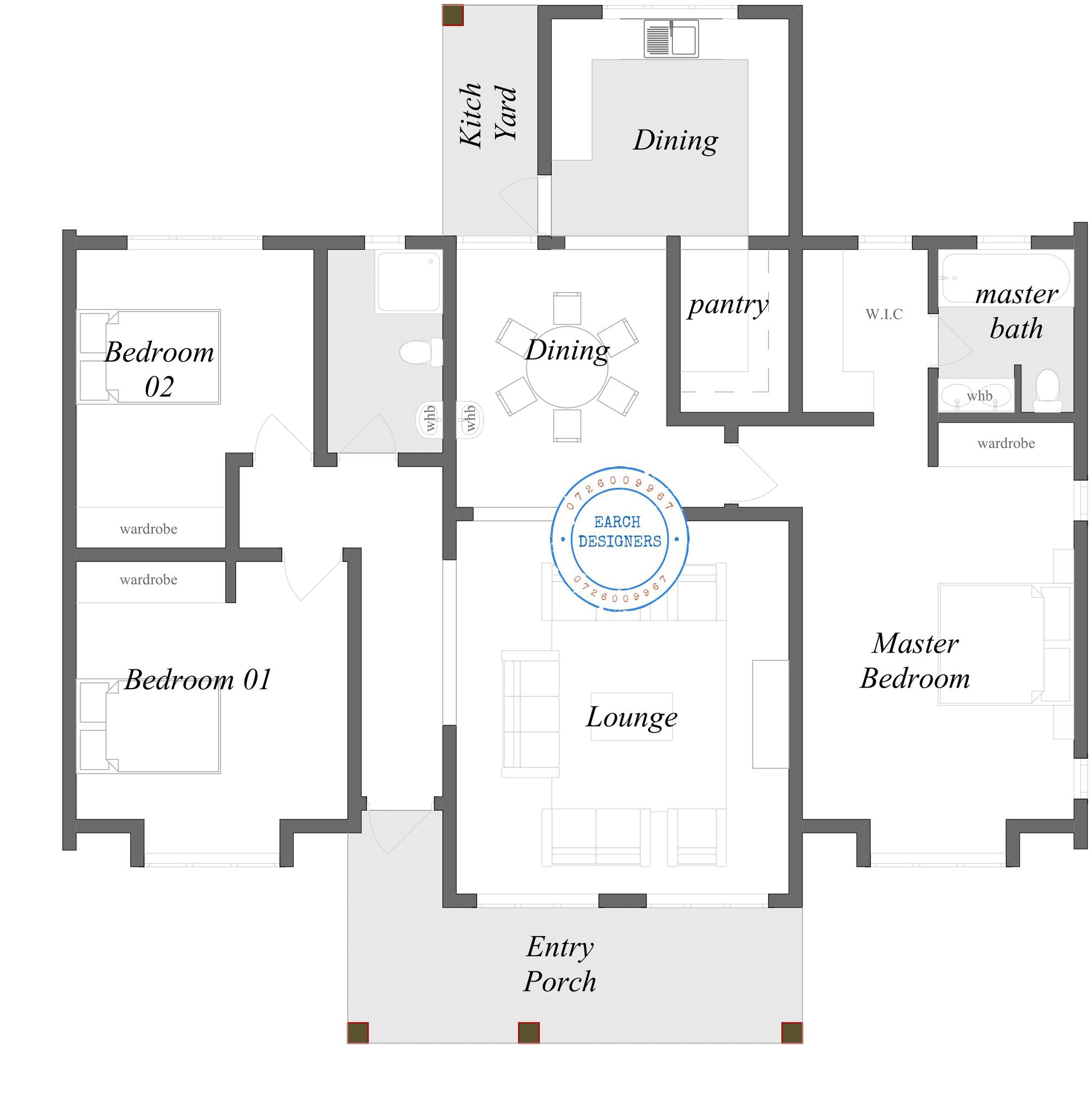 3 Bedroom Floor Plan in Kenya