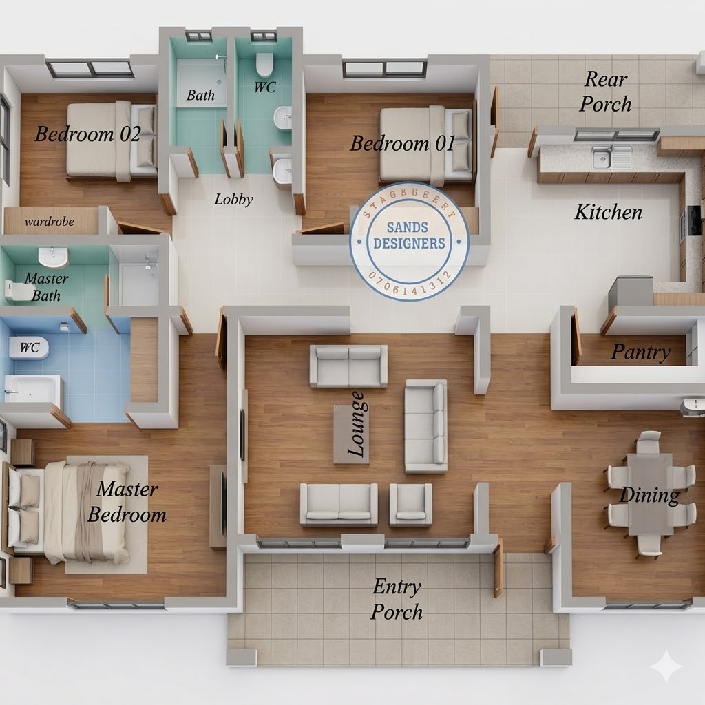 3 bedroom Bungalow Design