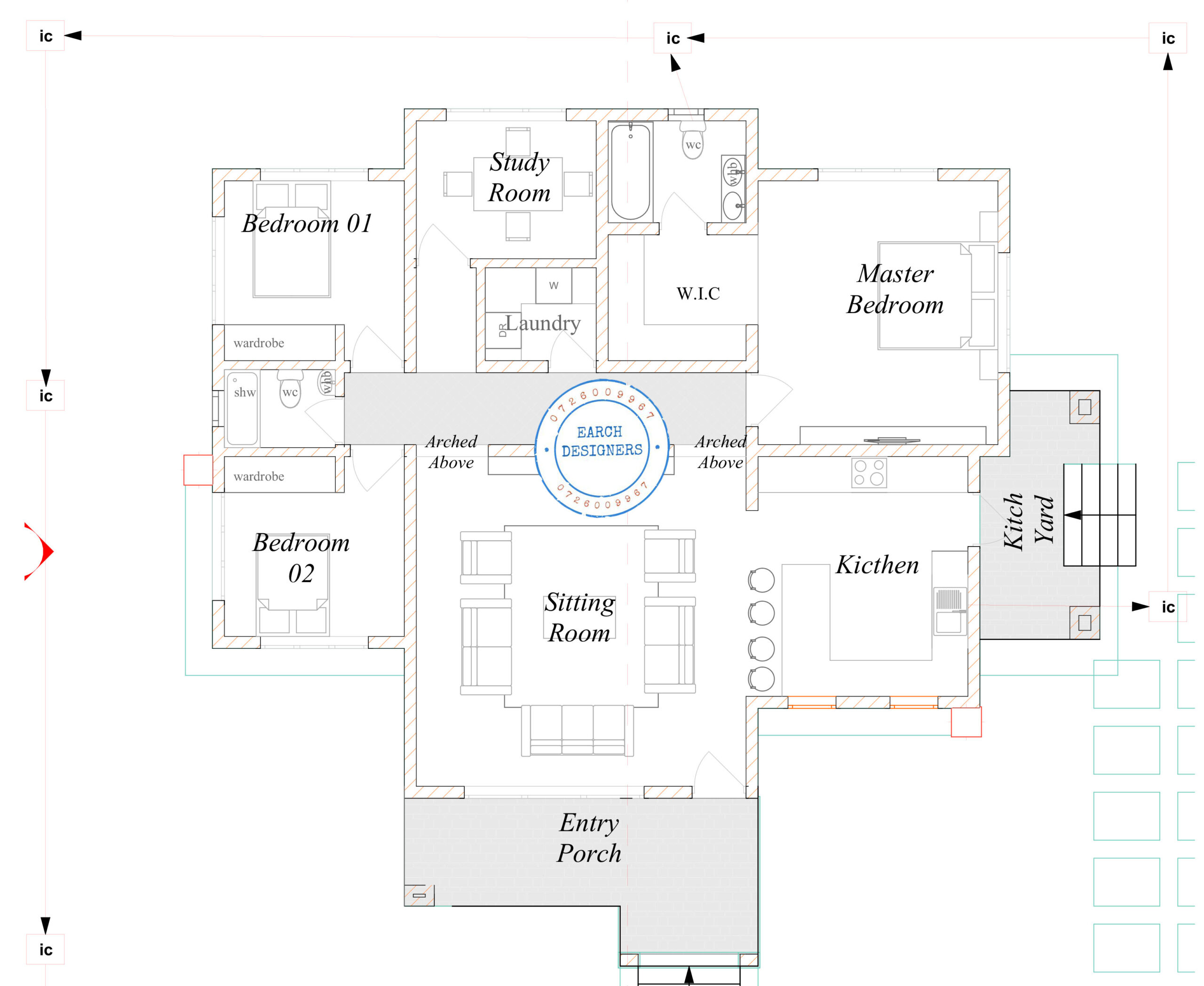Simple 3 Bedroom floor plan