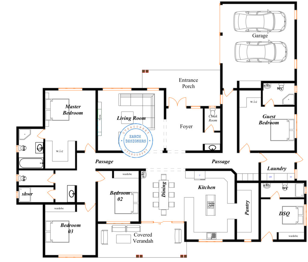 5 bedroom Bungalow (plan with measurement)
