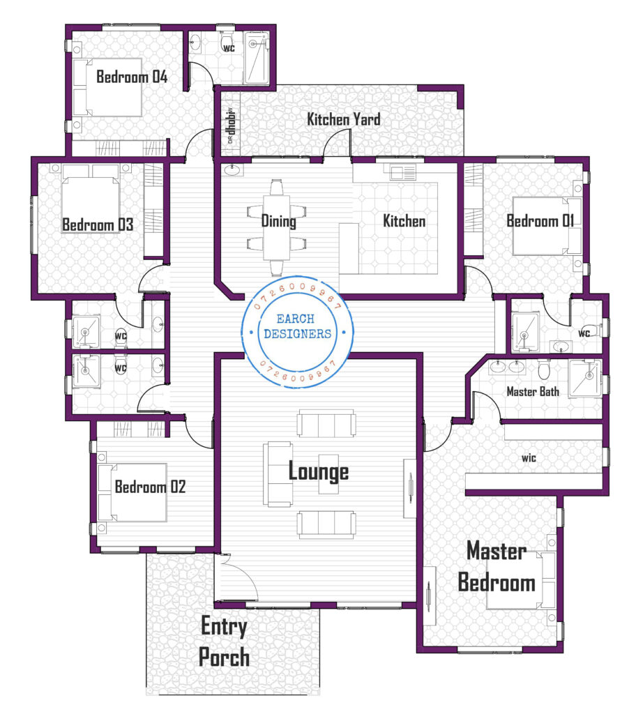 5 bedroom bungalow floor plan
