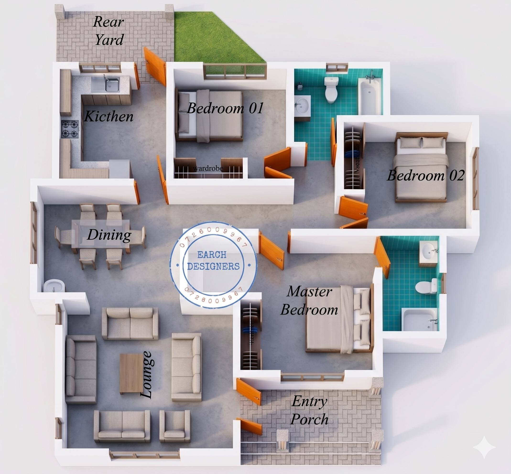 3 Bedroom House plan design