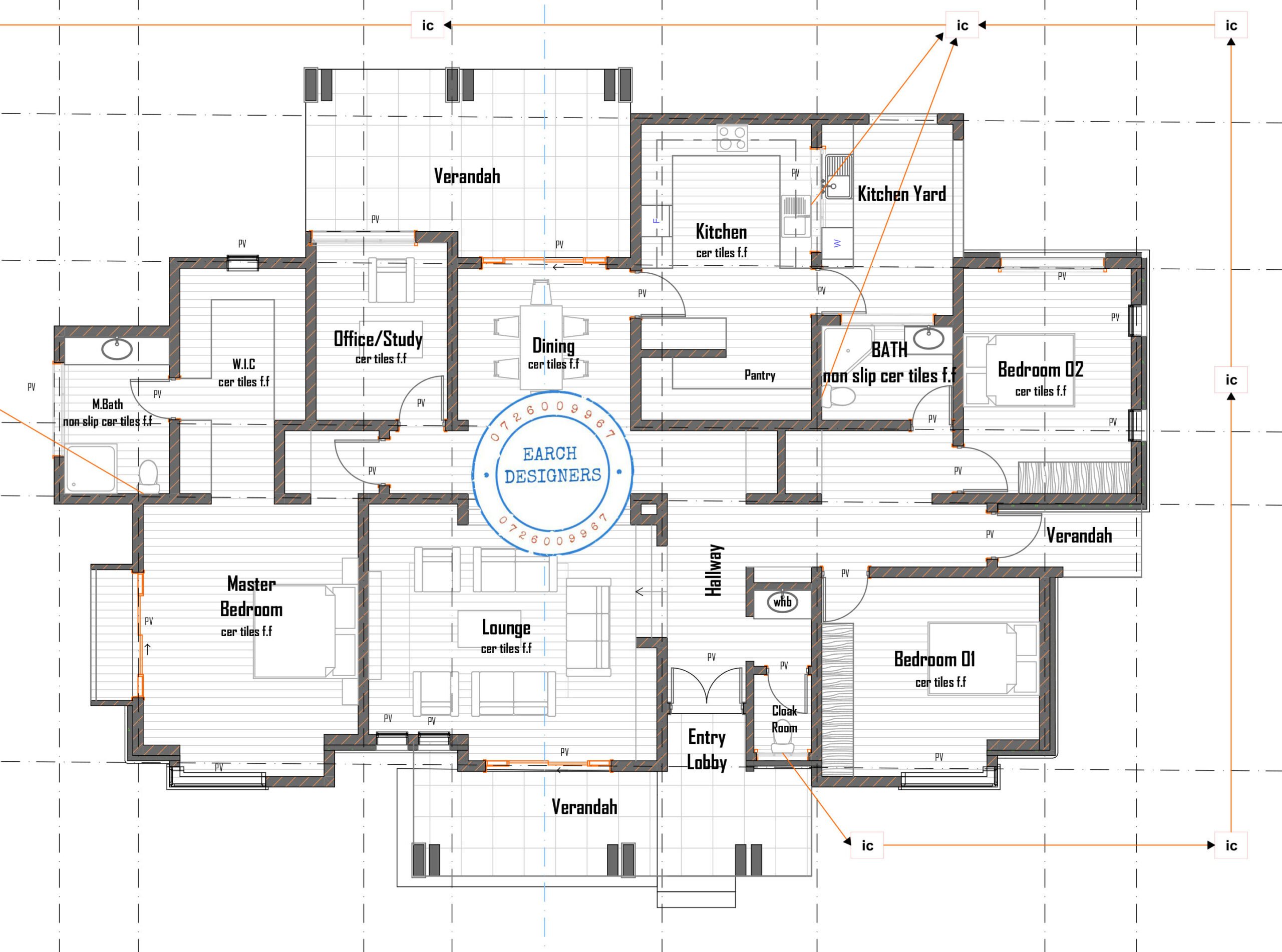 Spacious 3 bedroom Bungalow (plan with measurement)