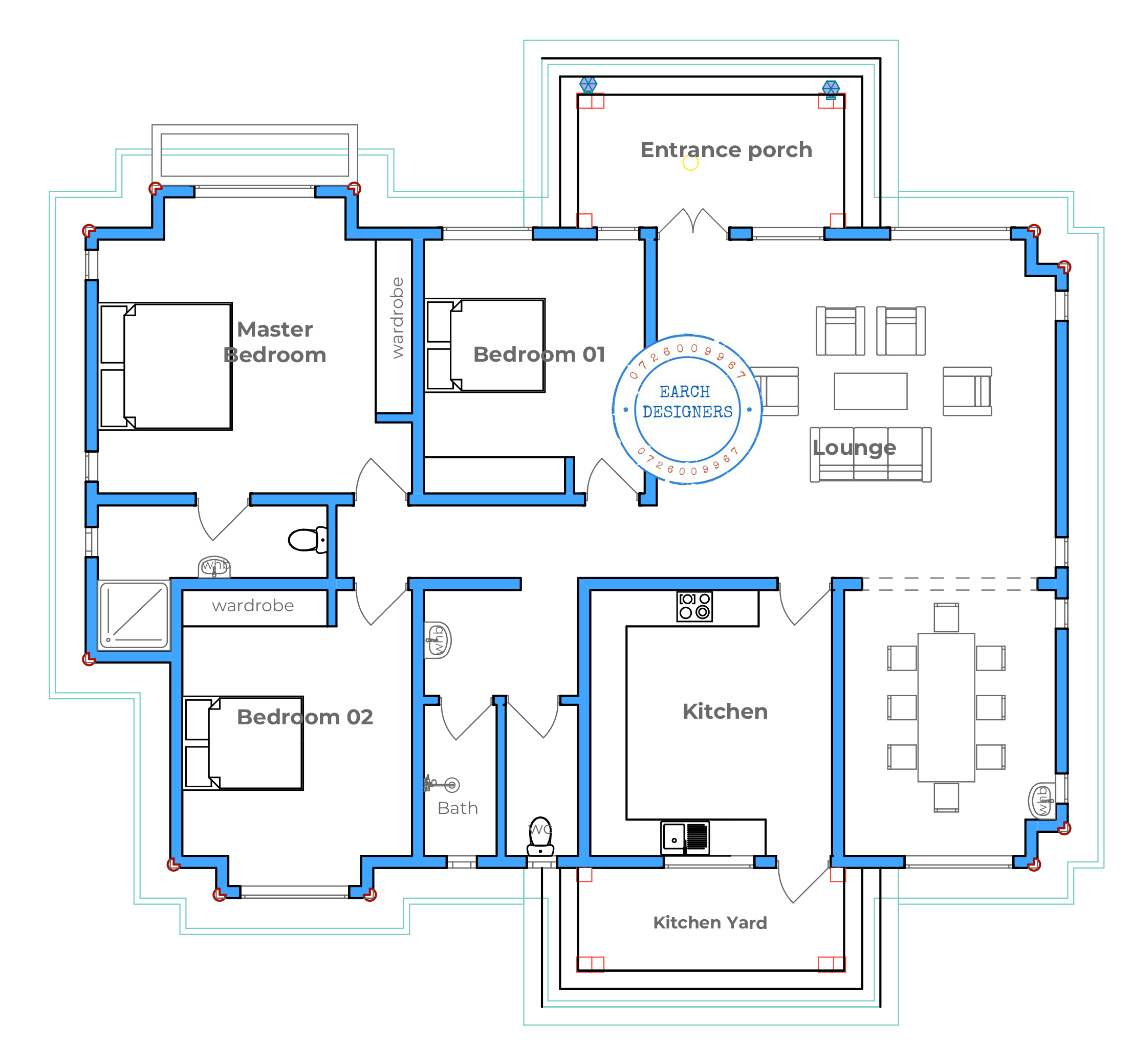 3 bedroom Bungalow (plan with measurement)